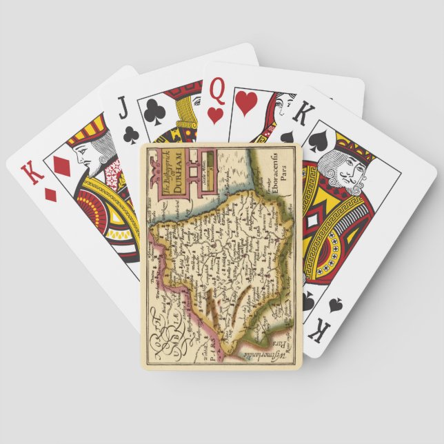 Bishopprick Durham County England Old Karta Casinokort (Baksidan)