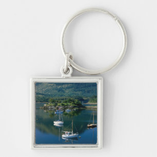 Bishops Bay, Loch Leven, Ballachullish, Fyrkantig Silverfärgad Nyckelring