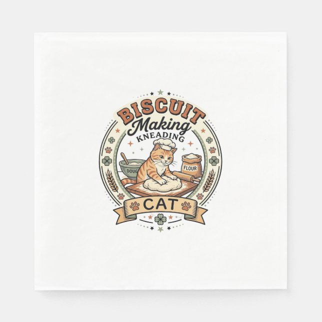 Biskitgjutning Knetande Katt Biskitgjutning Knetan Pappersservett (Framsidan)
