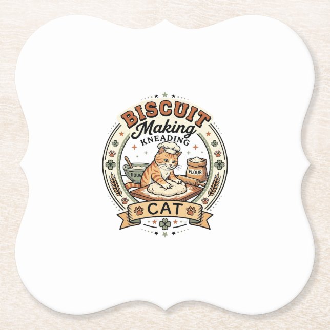 Biskitgjutning Knetande Katt Biskitgjutning Knetan Underlägg Papper (Framsida)