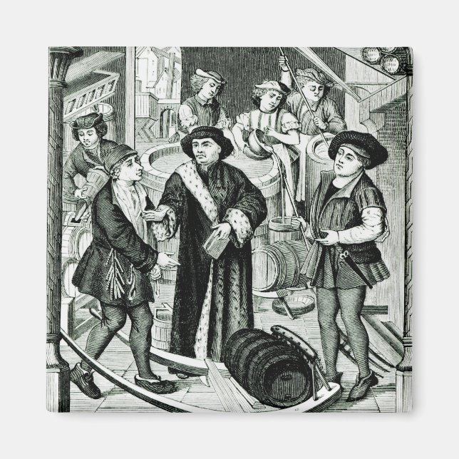 Biskopen från Tournai, som tar emot Tithe of Beer Magnet (Framsidan)