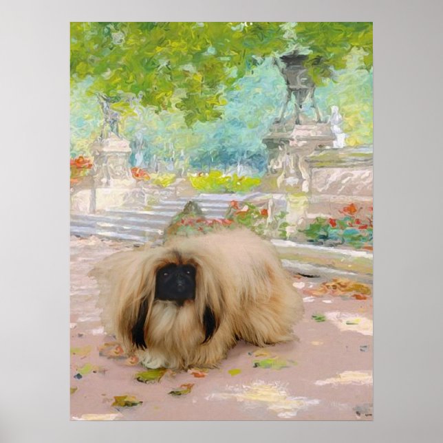 Biskoppekineser i blomsterarrangemang poster (Framsidan)