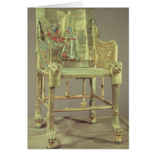 Biskopsstolen av Tutankhamun det nya kungariket Hälsningskort