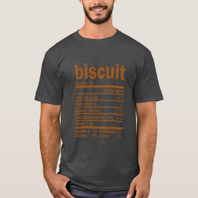 Biskuit Näringsfakta Funnyhanksgiving Matpresent T Shirt (Framsida)