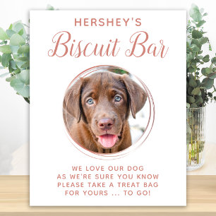 Biskvit Bar Hund Foto Rosa Guld Hund Bröllopsprese Poster