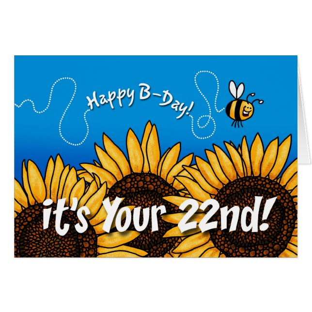 bislingasolros - 22 gammala år hälsningskort (Framsidan Horizontal)