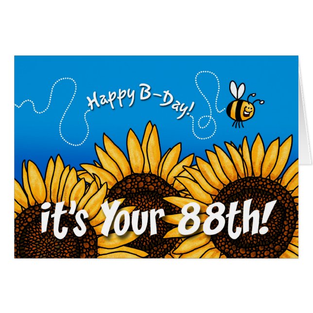 bislingasolros - 88 gammala år hälsningskort (Framsidan Horizontal)