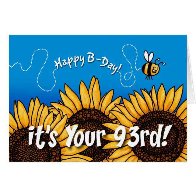 bislingasolros - 93 gammala år hälsningskort (Framsidan Horizontal)