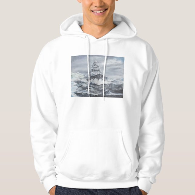 Bismarck av Grönlandkusten 1900hrs 23rdMay Sweatshirt Med Luva (Framsida)