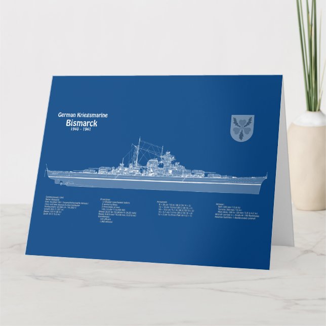 Bismarck - Battleshöftplan ABD Tack Kort (Framsida)