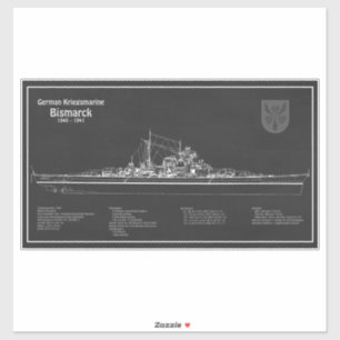 Bismarck - Battleshöftplan PD Klistermärken