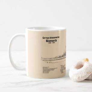 Bismarck - Battleshöftplan SD Kaffemugg