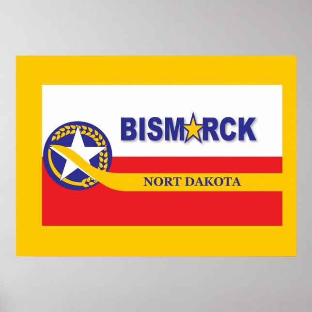 Bismarck City flagga Poster (Framsidan)