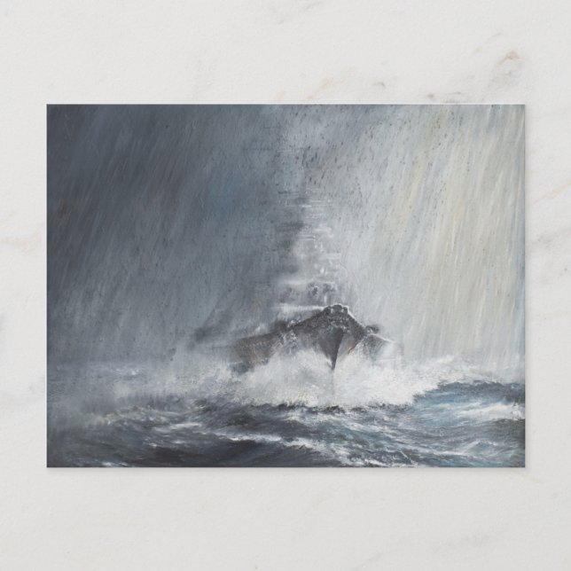 Bismarck genom regngardiner vykort (Framsida)