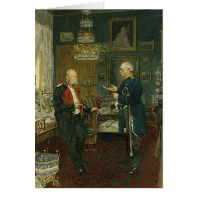 Bismarck med kejsar Wilhelm I Hälsningskort (Framsidan)