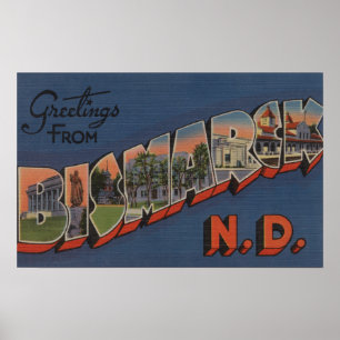 Bismarck, North Dakota - Large Brev Scenes Poster
