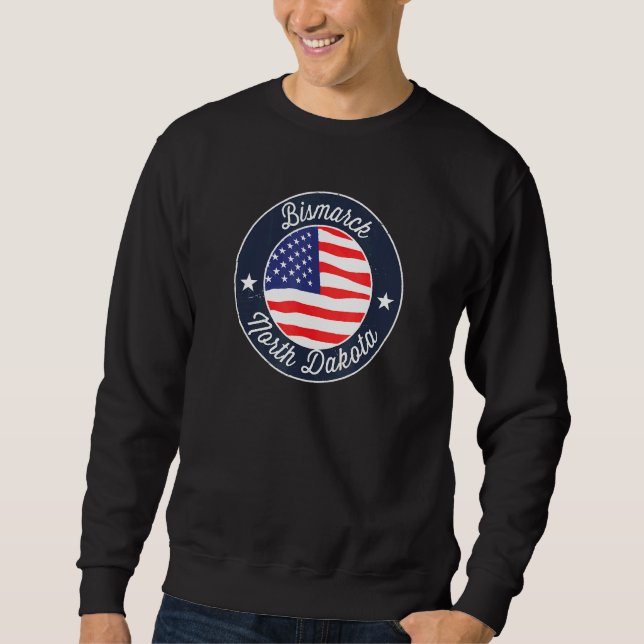 Bismarck North Dakota och Vacation Souvenir Graphi Lång Ärmad Tröja (Framsida)