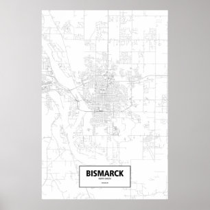 Bismarck, North Dakota (svart på vitt) Poster