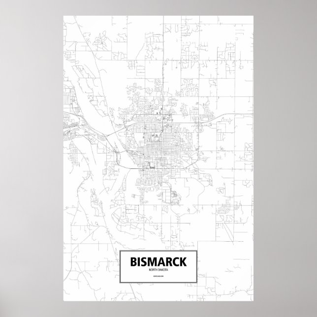 Bismarck, North Dakota (svart på vitt) Poster (Framsidan)