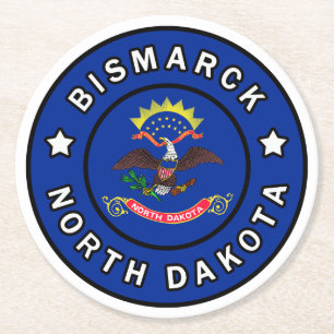 Bismarck North Dakota Underlägg Papper Rund