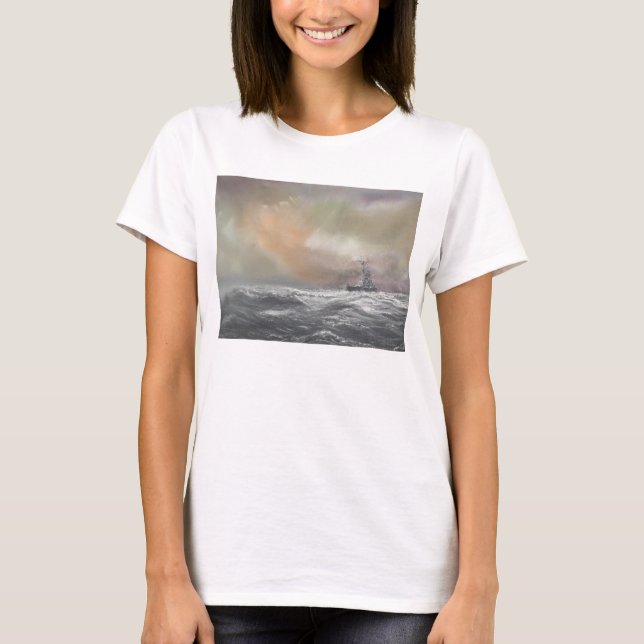 Bismarck signalerar den Prinz Eugen 0959hrs 24th Tee Shirt (Framsida)
