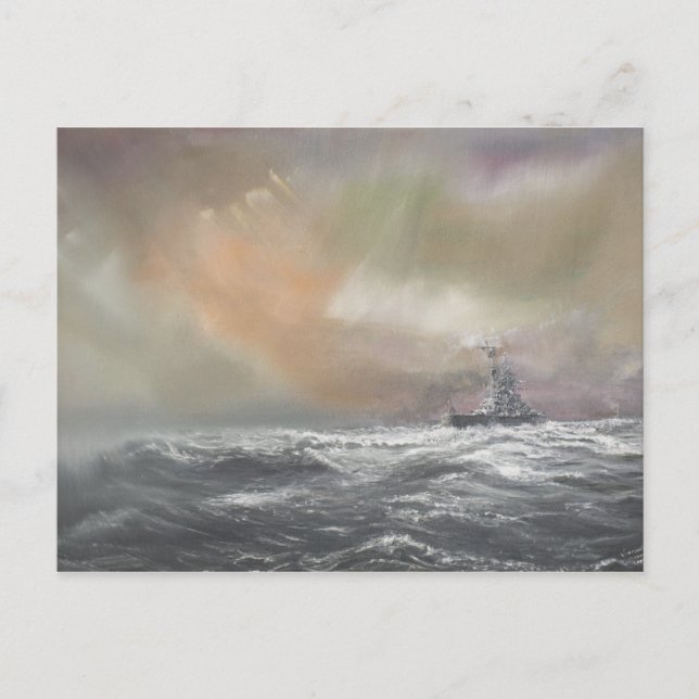 Bismarck signalerar den Prinz Eugen 0959hrs 24th Vykort (Framsida)