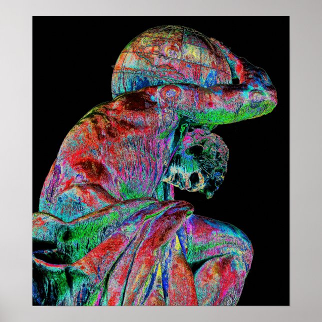 Bismarck Statue, Berlin, Grekiska Gud Atlas, Färga Poster (Framsidan)