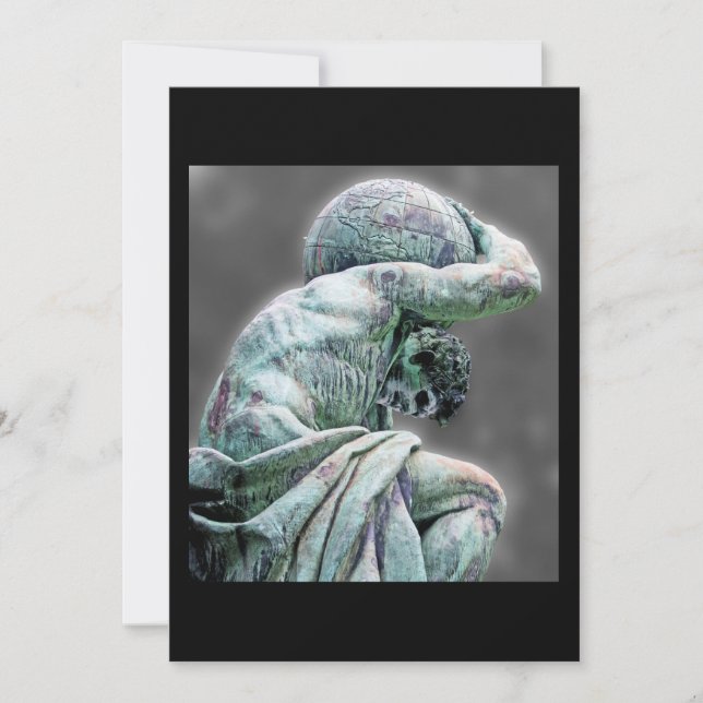 Bismarck Statue, Berlin, Grekiska Gud Atlas, Grått (Framsida)