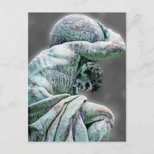 Bismarck Statue, Berlin, Grekiska Gud Atlas, Grått Vykort