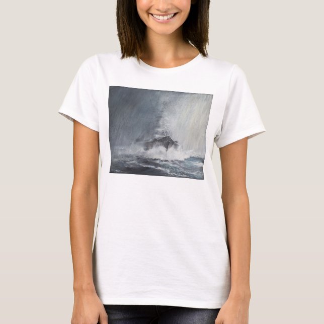 Bismarck till och med gardiner av regnar regnar t shirt (Framsida)