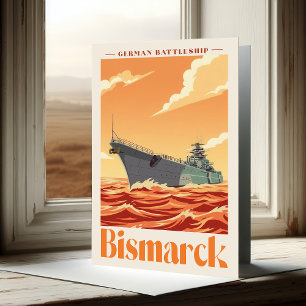 Bismarck tyskt slagskepp - Vintage militärsjöfarta Tack Kort
