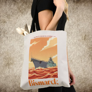 Bismarck tyskt slagskepp - Vintage militärsjöfarta Tygkasse