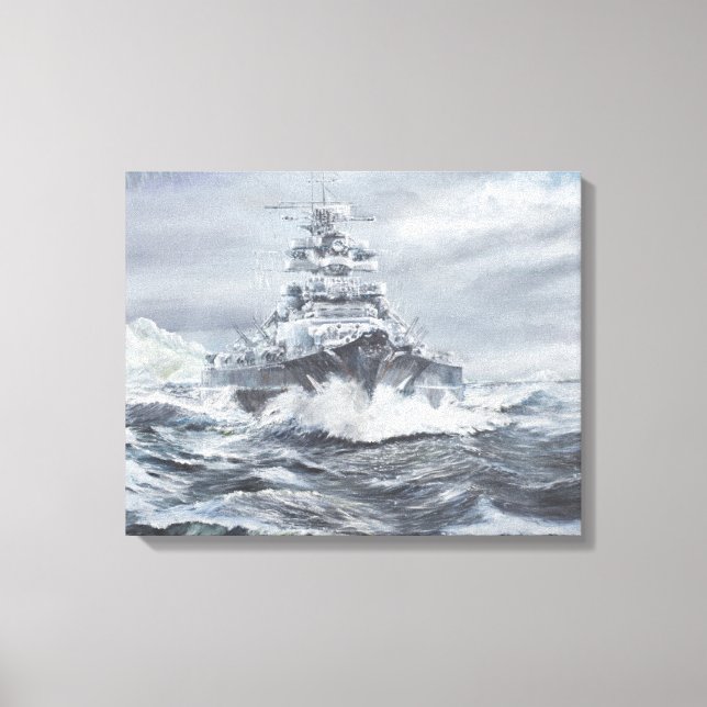 Bismarck utanför Grönland kusten 1900 timmar 23 ma Canvastryck (Framsida)