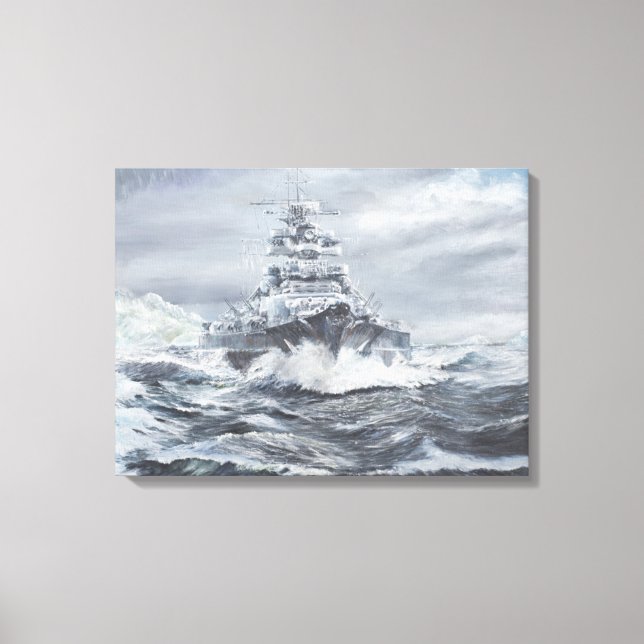 Bismarck utanför Grönland kusten 1900 timmar 23 ma Canvastryck (Framsida)