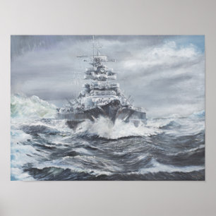 Bismarck utanför Grönland kusten 1900 timmar 23 ma Poster