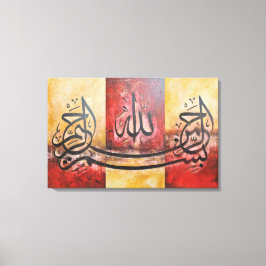 Bismillah 3-paneler i en ORIGINAL Art på CANVAS