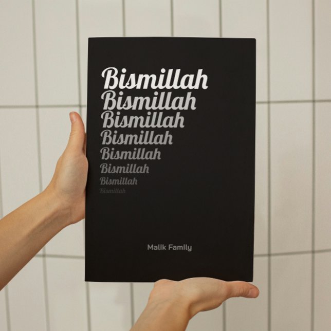 Bismillah Typography White Gradation på Black Poster (Skapare uppladdad)