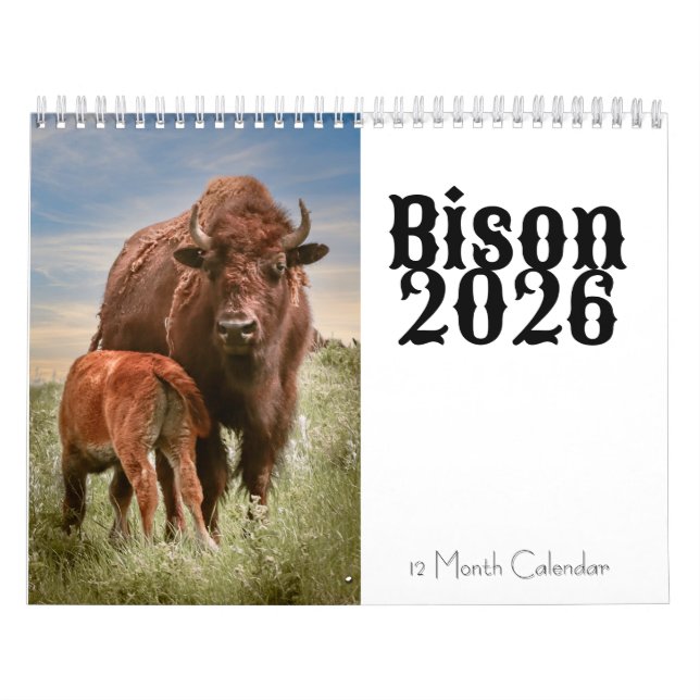 Bison 2026 12-månaderskalender kalender (Omslag)