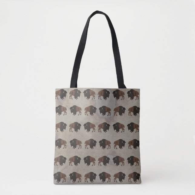 Bison Allover Tote Tygkasse (Framsida)