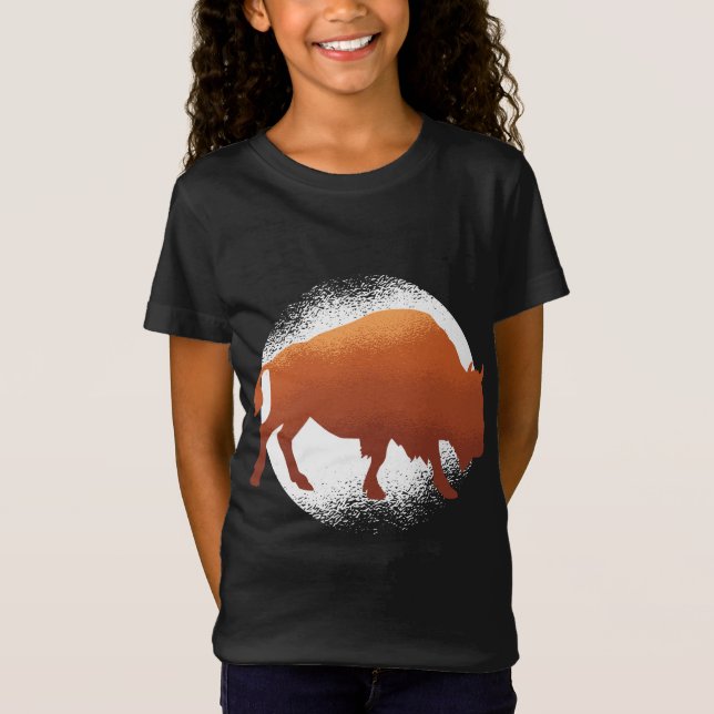 Bison American National Mammal Buffalo T Shirt (Framsida)