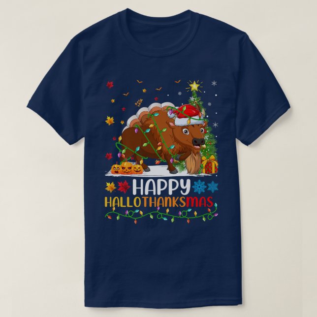Bison Animal Lover Funny Lycklig Bison HelloTackMa T Shirt (Design framsida)