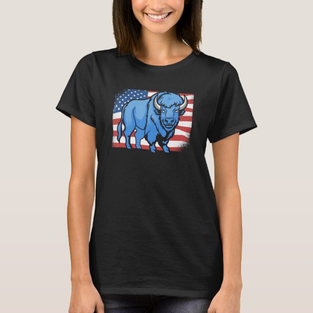 Bison Animal Wildlife  American Bison T Shirt (Framsida)