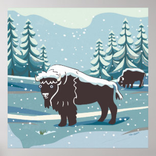 Bison Art Poster
