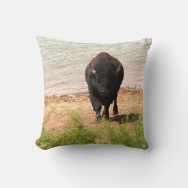 Bison At The Water Kudde