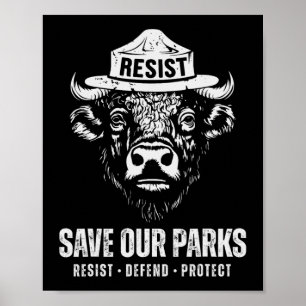 Bison Bear Spara Vår Park Anti Trump Manar Women C Poster