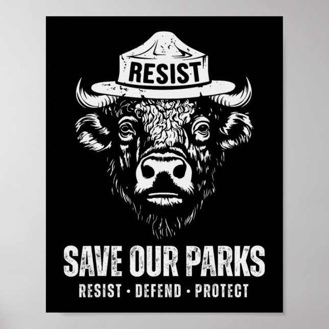 Bison Bear Spara Vår Park Anti Trump Manar Women C Poster (Framsidan)