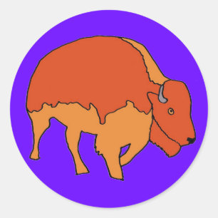 Bison Bison-klistermärken Runt Klistermärke
