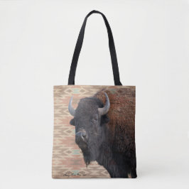 Bison Blanket Tote Bag Tygkasse