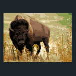 Bison Buffalo American Pop Art Poster<br><div class="desc">Iconic American Väster Historical Bilder - Buffalo Photography Artwork</div>