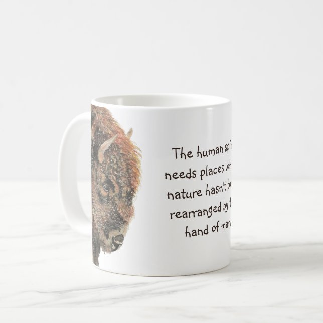 Bison Buffalo Animal Spirit Wilderness Quote Kaffemugg (Framsida vänster)